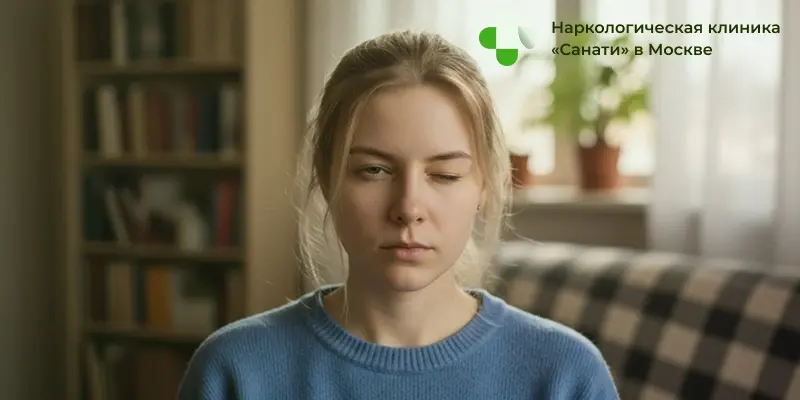 Девушка подмигивает